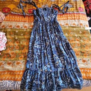 Floral Maxi Skirt in Navy Blue, Rachel Zoe, L, See Pics For Details